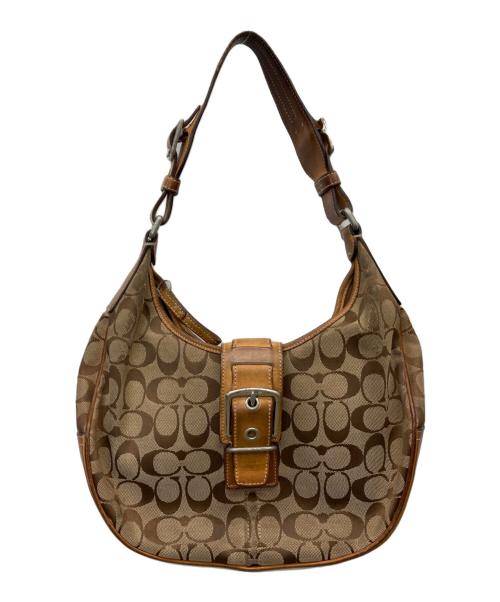 COACH（コーチ）COACH (コーチ) シグネチャーワンショルダーバッグ ブラウンの古着・服飾アイテム