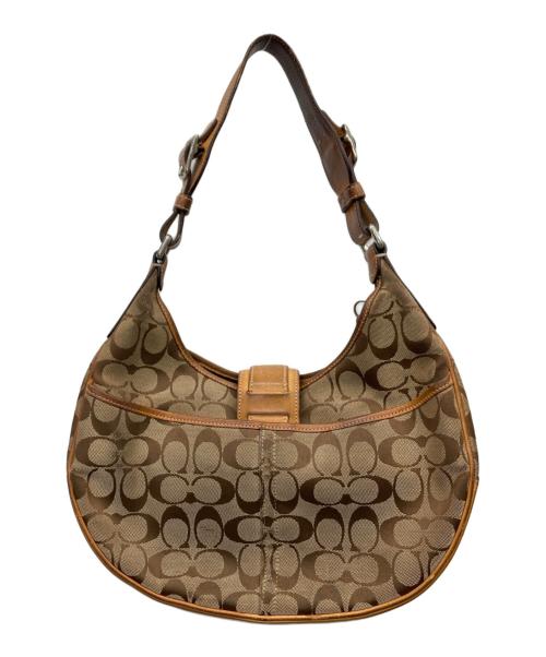 COACH（コーチ）COACH (コーチ) シグネチャーワンショルダーバッグ ブラウンの古着・服飾アイテム