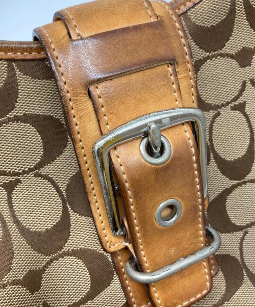 COACH（コーチ）COACH (コーチ) シグネチャーワンショルダーバッグ ブラウンの古着・服飾アイテム