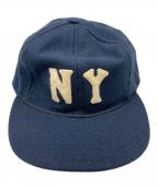 EBBETS FIELD FLANNELSエベッツフィールドフランネルズ）の古着「NY ウールキャップ」｜ネイビー
