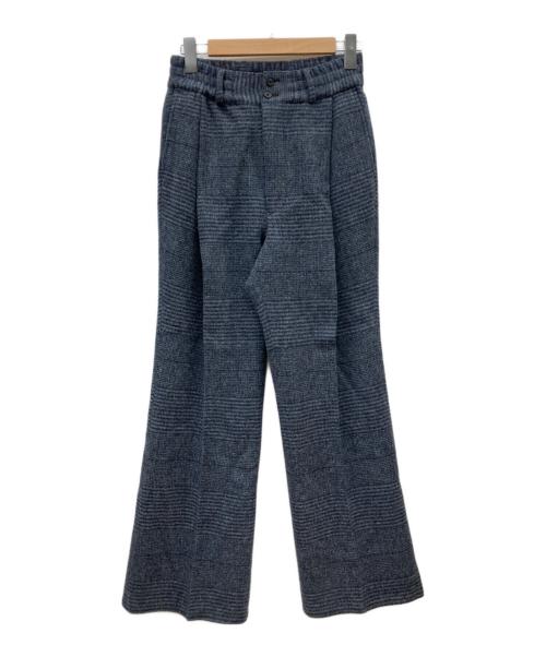 SUBLATIONS（サブレーションズ）SUBLATIONS (サブレーションズ) HEAVY WOOL GABARDINE FLARE EASY TROUSERS グレー×ブルーの古着・服飾アイテム