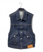 SUBLATIONSサブレーションズ）の古着「LOW SILHOUETTE DENIM VEST」｜インディゴ
