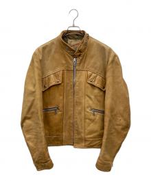 Schott（ショット）の古着「70s CYCLE RIDER シングルライダースジャケット」｜ベージュ