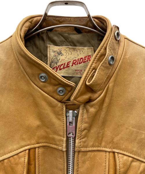Schott（ショット）Schott (ショット) 70s CYCLE RIDER シングルライダースジャケット ベージュ サイズ:44の古着・服飾アイテム