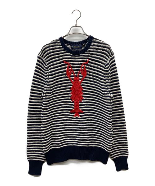 BROOKS BROTHERS（ブルックスブラザーズ）BROOKS BROTHERS (ブルックスブラザーズ) ロブスターデザインニット ネイビー×ホワイト サイズ:Mの古着・服飾アイテム