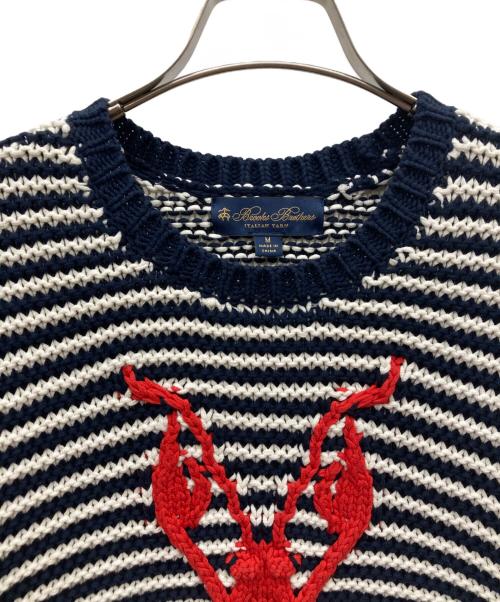 BROOKS BROTHERS（ブルックスブラザーズ）BROOKS BROTHERS (ブルックスブラザーズ) ロブスターデザインニット ネイビー×ホワイト サイズ:Mの古着・服飾アイテム