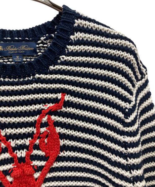 BROOKS BROTHERS（ブルックスブラザーズ）BROOKS BROTHERS (ブルックスブラザーズ) ロブスターデザインニット ネイビー×ホワイト サイズ:Mの古着・服飾アイテム