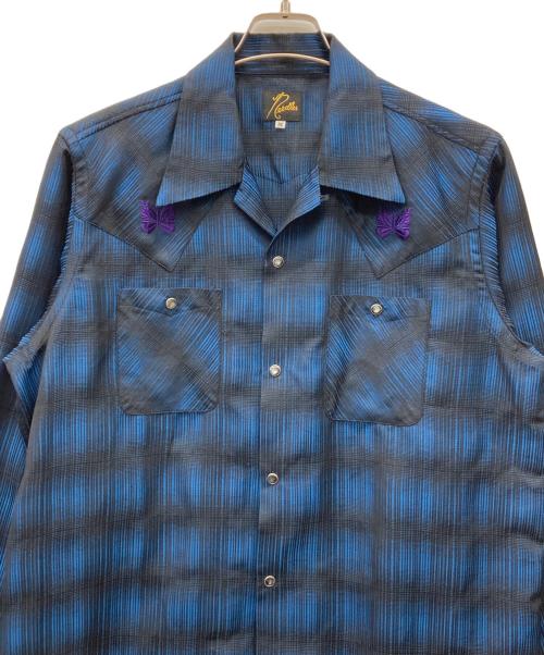 Needles（ニードルズ）Needles (ニードルズ) Cowboy One-Up Shirt ブルー×ブラック サイズ:Mの古着・服飾アイテム
