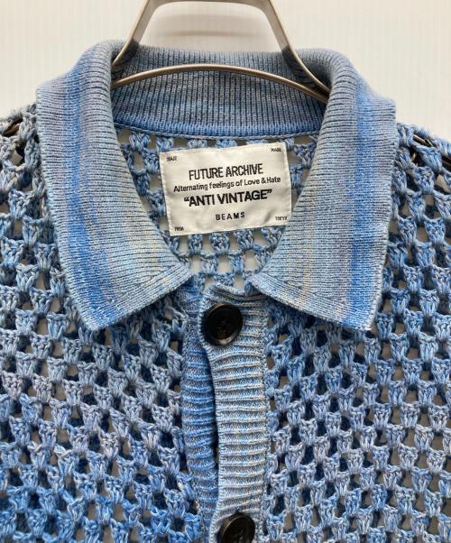 FUTURE ARCHIVE（フューチャー アーカイブ）FUTURE ARCHIVE (フューチャー アーカイブ) GRADATION CLOCHET KNIT SHIRT スカイブルー サイズ:Mの古着・服飾アイテム
