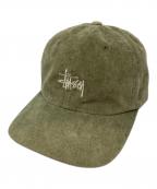 stussyステューシー）の古着「No Wale Cord Low Pro Cap」｜オリーブ
