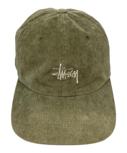 stussy（ステューシー）stussy (ステューシー) No Wale Cord Low Pro Cap オリーブの古着・服飾アイテム