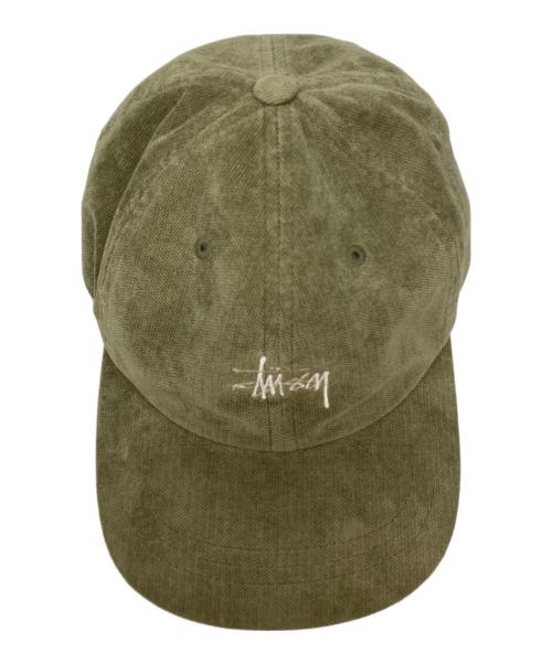 stussy（ステューシー）stussy (ステューシー) No Wale Cord Low Pro Cap オリーブの古着・服飾アイテム