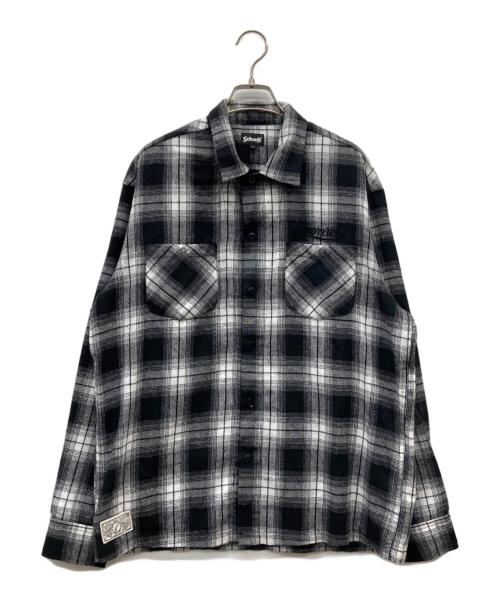 Schott（ショット）Schott (ショット) オンブレチェックシャツ ブラック×ホワイト サイズ:SIZE Lの古着・服飾アイテム