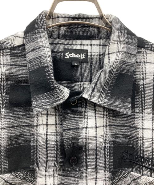 Schott（ショット）Schott (ショット) オンブレチェックシャツ ブラック×ホワイト サイズ:SIZE Lの古着・服飾アイテム
