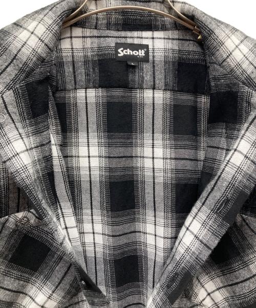 Schott（ショット）Schott (ショット) オンブレチェックシャツ ブラック×ホワイト サイズ:SIZE Lの古着・服飾アイテム