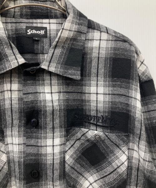 Schott（ショット）Schott (ショット) オンブレチェックシャツ ブラック×ホワイト サイズ:SIZE Lの古着・服飾アイテム