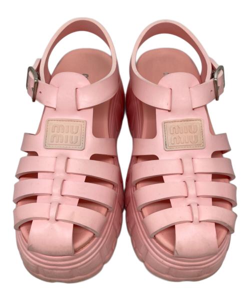 MIU MIU（ミュウミュウ）MIU MIU (ミュウミュウ) EVA プラットフォームサンダル ピンク サイズ:37の古着・服飾アイテム