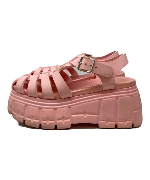 MIU MIU（ミュウミュウ）MIU MIU (ミュウミュウ) EVA プラットフォームサンダル ピンク サイズ:37の古着・服飾アイテム