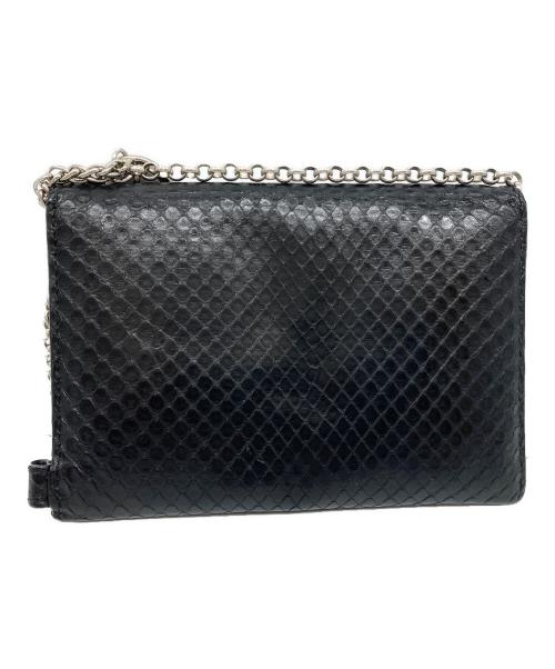 CELINE（セリーヌ）CELINE (セリーヌ) パイソンチェーンカードケース ブラック サイズ:-の古着・服飾アイテム