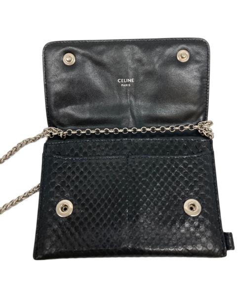 CELINE（セリーヌ）CELINE (セリーヌ) パイソンチェーンカードケース ブラック サイズ:-の古着・服飾アイテム