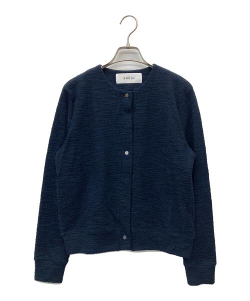 SOEJU（ソージュ）SOEJU (ソージュ) ジャケットライクツィーディーカーディガン ネイビー サイズ:-の古着・服飾アイテム