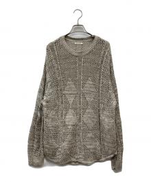 vainl archive（ヴァイナルアーカイブ）の古着「JEFF LINEN KNIT SWEATER」｜ライトグレー