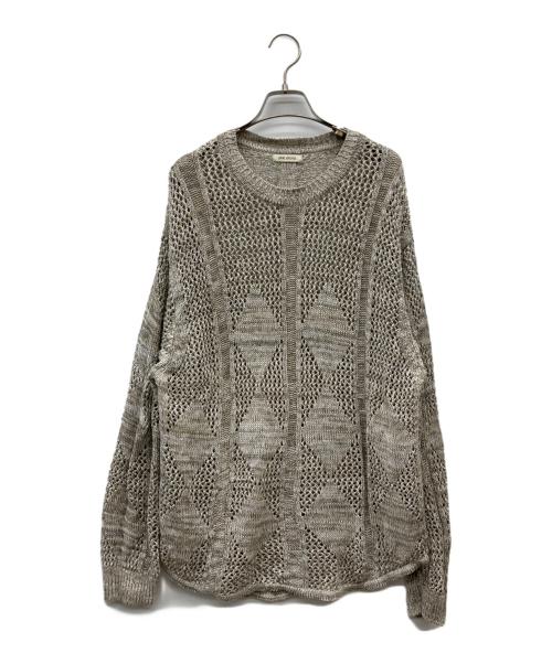 vainl archive（ヴァイナルアーカイブ）VAINL ARCHIVE (ヴァイナルアーカイブ) JEFF LINEN KNIT SWEATER ライトグレー サイズ:SIZE Mの古着・服飾アイテム