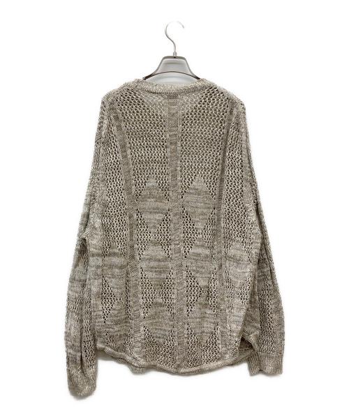vainl archive（ヴァイナルアーカイブ）VAINL ARCHIVE (ヴァイナルアーカイブ) JEFF LINEN KNIT SWEATER ライトグレー サイズ:SIZE Mの古着・服飾アイテム