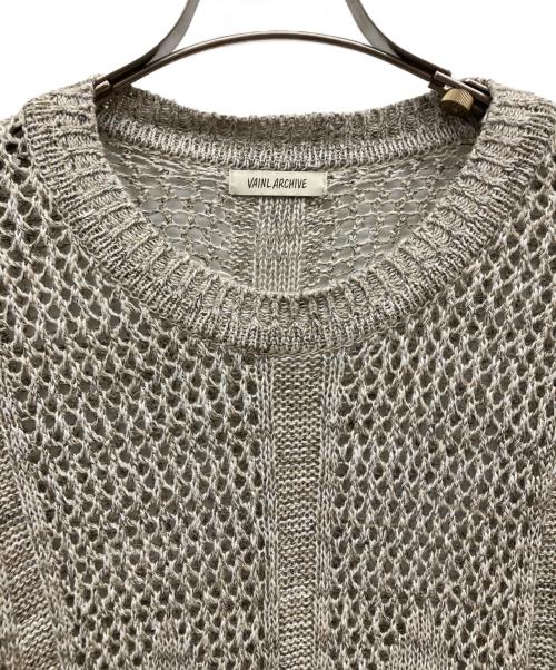 vainl archive（ヴァイナルアーカイブ）VAINL ARCHIVE (ヴァイナルアーカイブ) JEFF LINEN KNIT SWEATER ライトグレー サイズ:SIZE Mの古着・服飾アイテム