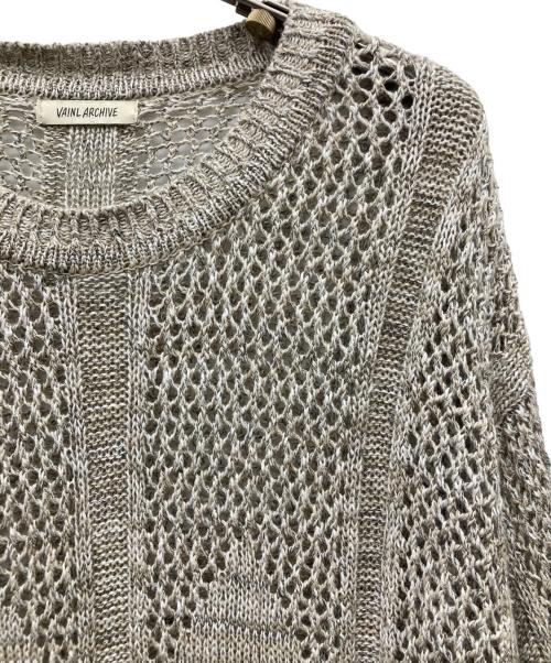 vainl archive（ヴァイナルアーカイブ）VAINL ARCHIVE (ヴァイナルアーカイブ) JEFF LINEN KNIT SWEATER ライトグレー サイズ:SIZE Mの古着・服飾アイテム