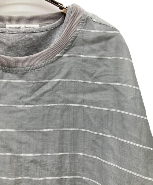 BEARDSLEY（ビアズリー）BEARDSLEY (ビアズリー) シアーボーダーシャツTee グレー サイズ:FREEの古着・服飾アイテム