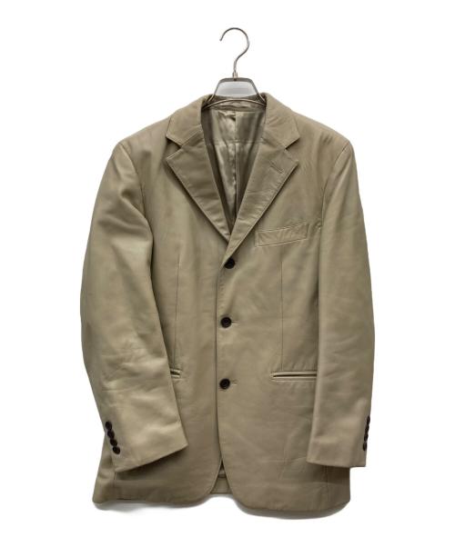 BURBERRY BLACK LABEL（バーバリーブラックレーベル）BURBERRY BLACK LABEL (バーバリーブラックレーベル) ラムレザーテーラードジャケット ベージュ サイズ:Sの古着・服飾アイテム