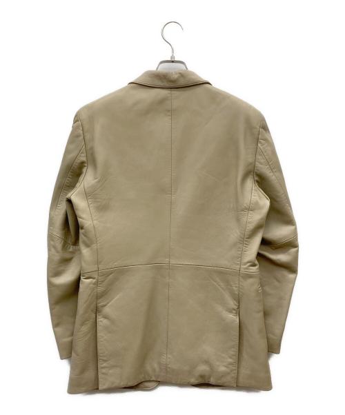 BURBERRY BLACK LABEL（バーバリーブラックレーベル）BURBERRY BLACK LABEL (バーバリーブラックレーベル) ラムレザーテーラードジャケット ベージュ サイズ:Sの古着・服飾アイテム