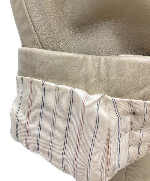 BURBERRY BLACK LABEL（バーバリーブラックレーベル）BURBERRY BLACK LABEL (バーバリーブラックレーベル) ラムレザーテーラードジャケット ベージュ サイズ:Sの古着・服飾アイテム