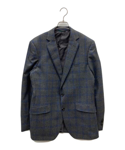 janecostellazion（ジャンコステラッツォーネ）janecostellazion (ジャンコステラッツォーネ) LORO PIANA (ロロピアーナ) チェックテーラードジャケット グレー サイズ:98A8の古着・服飾アイテム