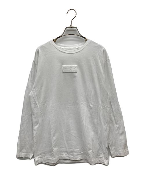 MM6 Maison Margiela（エムエムシックスメゾンマルジェラ）MM6 Maison Margiela (エムエムシックスメゾンマルジェラ) ロゴワッペンカットソー ホワイト サイズ:SIZE 14の古着・服飾アイテム