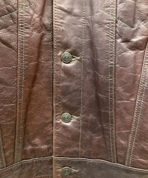 GAP BLUE JEANS（ギャップブルージーンズ）GAP BLUE JEANS (ギャップブルージーンズ) 3rd レザートラッカージャケット ブラウン サイズ:Ｓの古着・服飾アイテム