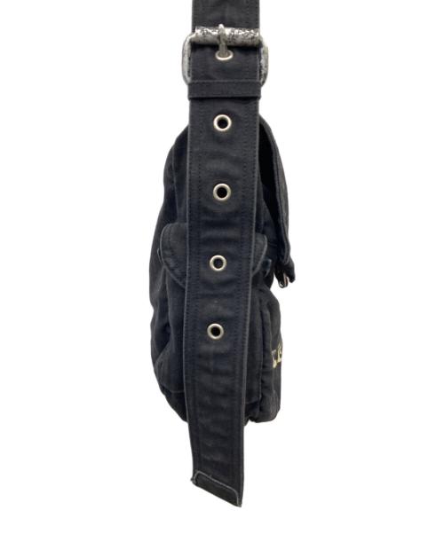 DIESEL（ディーゼル）DIESEL (ディーゼル) キャンバスショルダーバッグ ブラックの古着・服飾アイテム