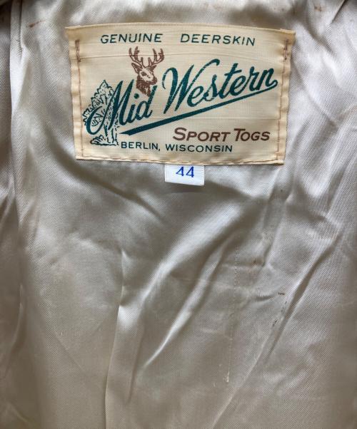 Mid Western（ミッド ウエスタン）Mid Western (ミッド ウエスタン) ディアスキンテーラードジャケット ベージュ サイズ:44の古着・服飾アイテム