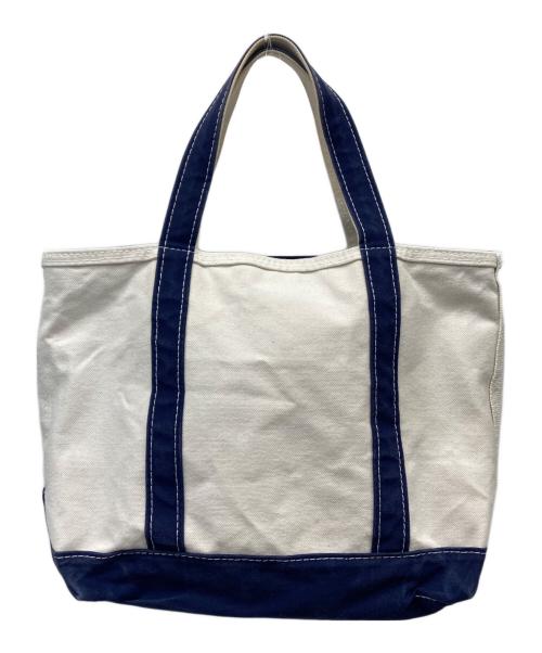 L.L.Bean（エルエルビーン）L.L.Bean (エルエルビーン) Boat and Tote Zip-Top アイボリー×ネイビーの古着・服飾アイテム