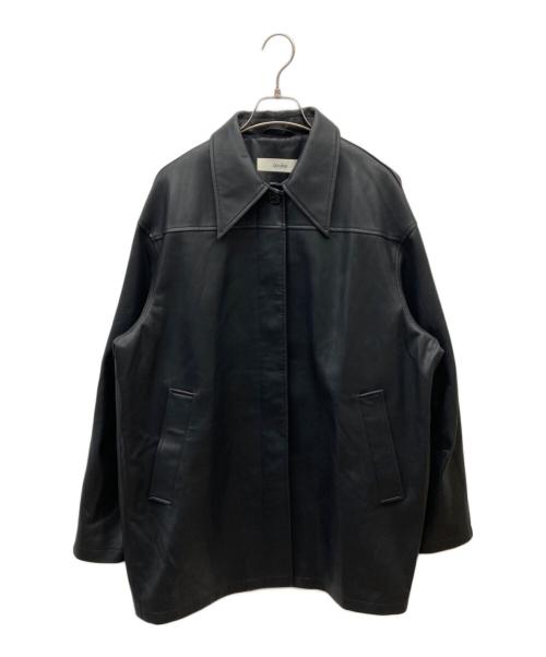 anuke（アンヌーク）anuke (アンヌーク) Ecoleather Over Jacket ブラック サイズ:36の古着・服飾アイテム