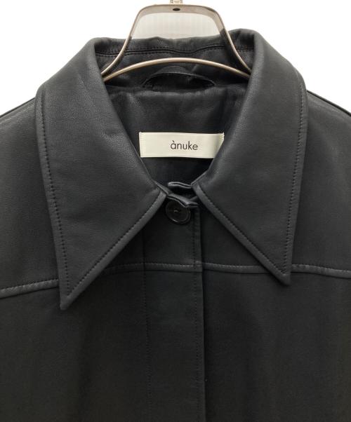 anuke（アンヌーク）anuke (アンヌーク) Ecoleather Over Jacket ブラック サイズ:36の古着・服飾アイテム
