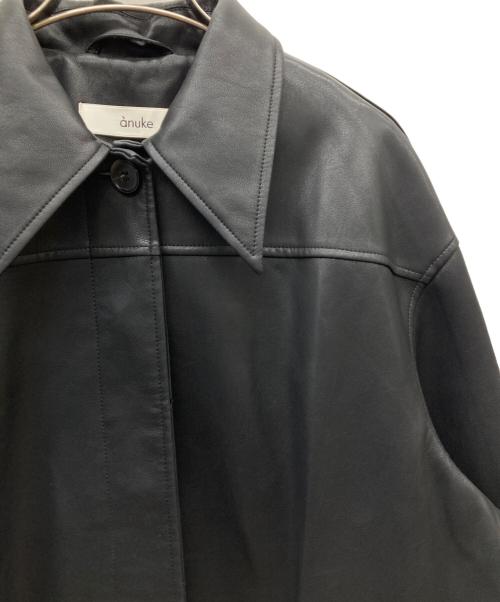 anuke（アンヌーク）anuke (アンヌーク) Ecoleather Over Jacket ブラック サイズ:36の古着・服飾アイテム