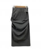 YENNイエン）の古着「UNEVEN DRAPED SKIRT」｜ブラック