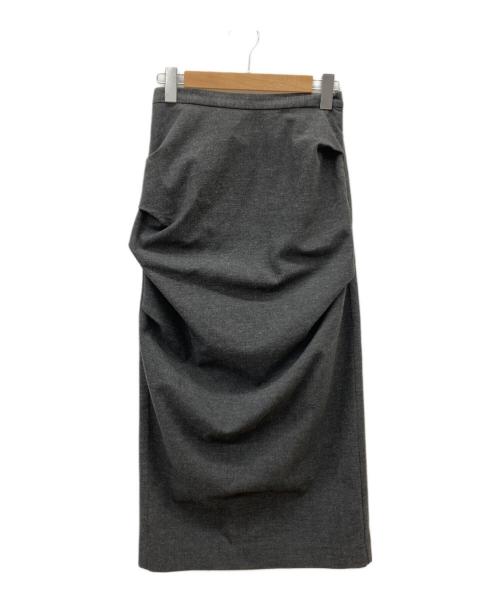 YENN（イエン）yenn (イエン) UNEVEN DRAPED SKIRT ブラック サイズ:38の古着・服飾アイテム