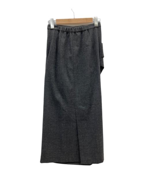 YENN（イエン）yenn (イエン) UNEVEN DRAPED SKIRT ブラック サイズ:38の古着・服飾アイテム