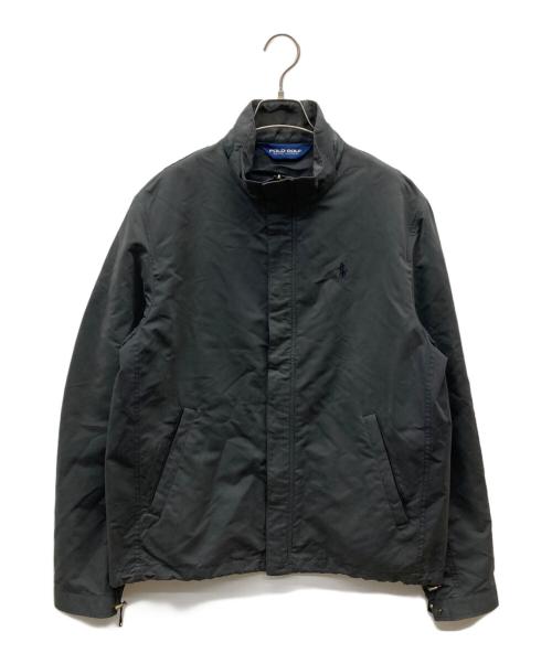 POLO GOLF（ポロ ゴルフ）POLO GOLF (ポロ ゴルフ) レザー切替スイングトップ ブラック サイズ:Mの古着・服飾アイテム