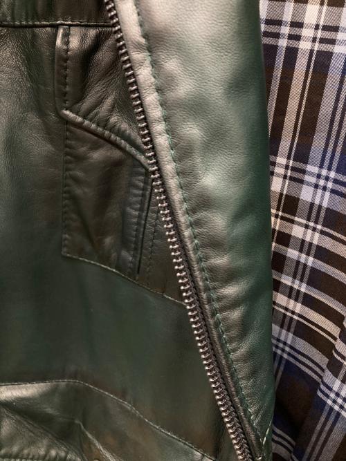 VERA PELLE（ベラペレ）VERA PELLE (ベラペレ) レザージャケット グリーン サイズ:Lの古着・服飾アイテム