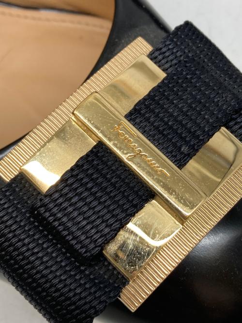 Salvatore Ferragamo（サルヴァトーレ フェラガモ）Salvatore Ferragamo (サルヴァトーレ フェラガモ) リボンディテールパンプス ブラック サイズ:7 1/2の古着・服飾アイテム