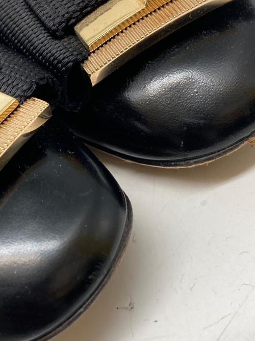 Salvatore Ferragamo（サルヴァトーレ フェラガモ）Salvatore Ferragamo (サルヴァトーレ フェラガモ) リボンディテールパンプス ブラック サイズ:7 1/2の古着・服飾アイテム